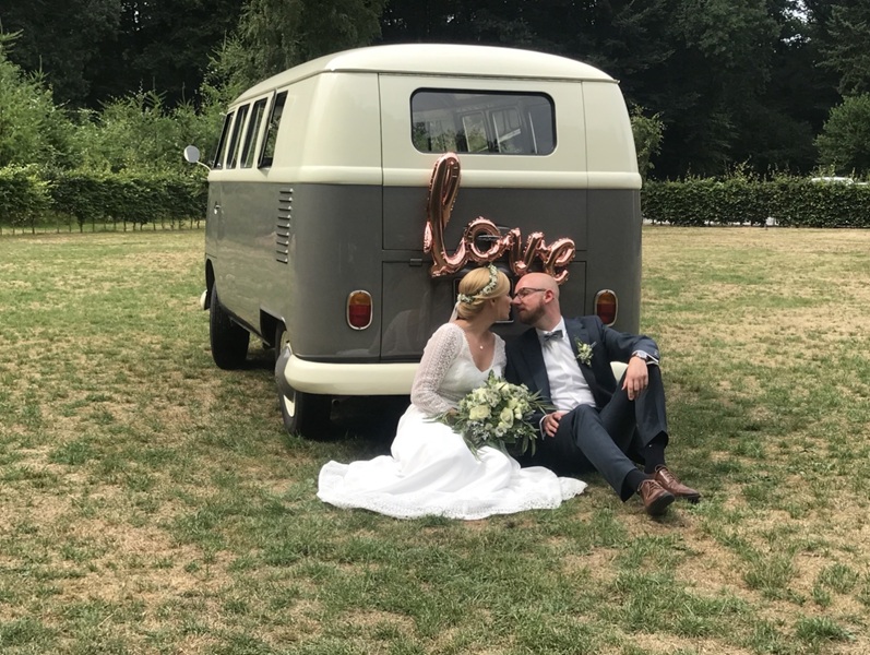 Grijs VW busje T1 spijlbus